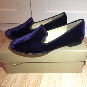 Cole Haan Plum Purple Velvet Smoking Slippers SZ.6